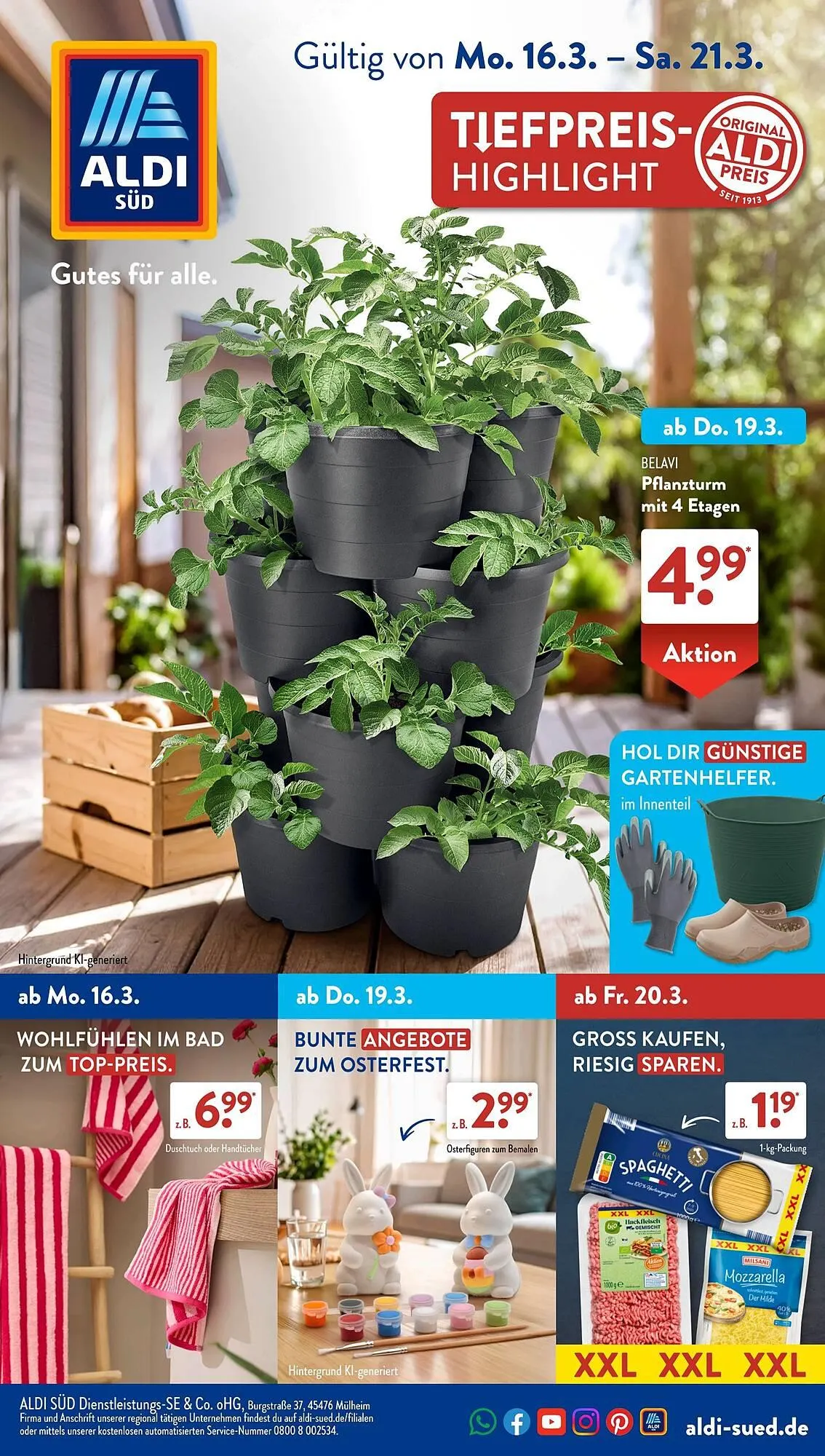 Aldi Süd Prospekt von 16. März bis 22. März 2026 - Prospekt seite 1