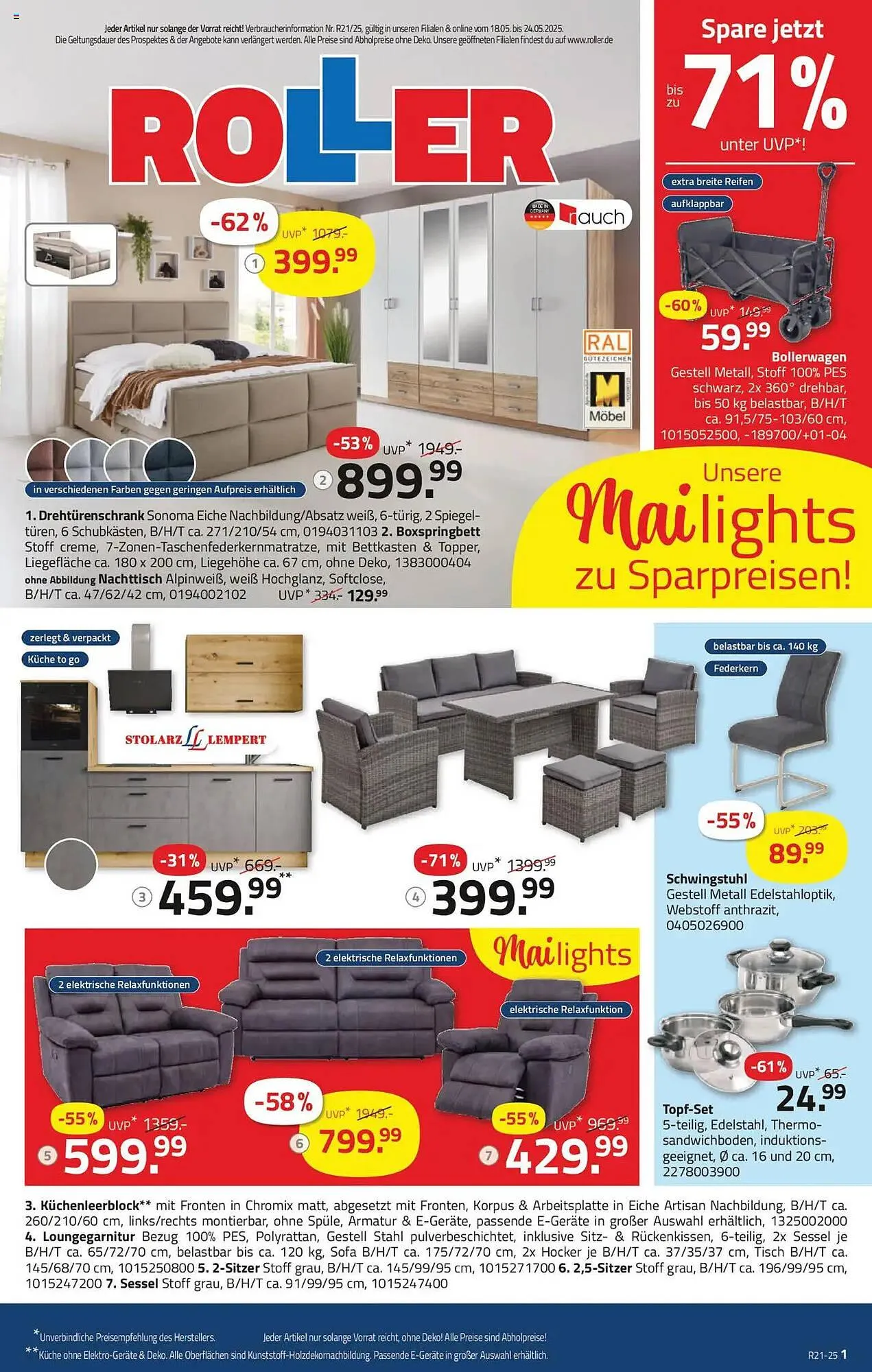 ROLLER Prospekt von 18. Mai bis 24. Mai 2025 - Prospekt seite 1