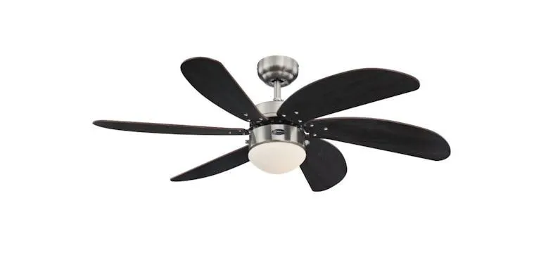 Deckenventilator Turbo Swirl Chrom 105 cm mit Licht 105