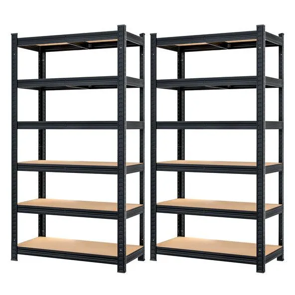 Schwerlastregal Premium, 6 Böden, 2er Set