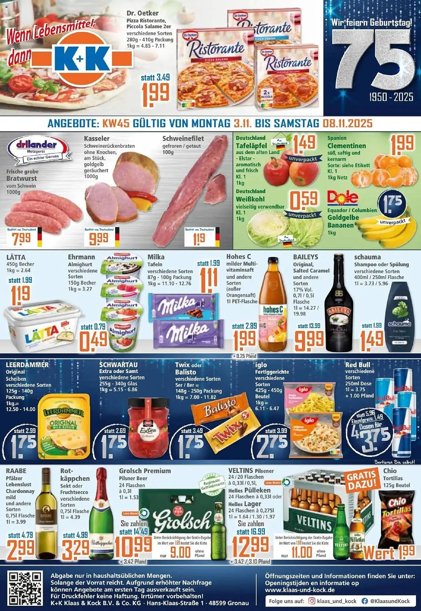 Klaas und Kock Prospekt von 3. November bis 8. November 2025 - Prospekt seite 1