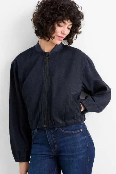 Denim track jacket