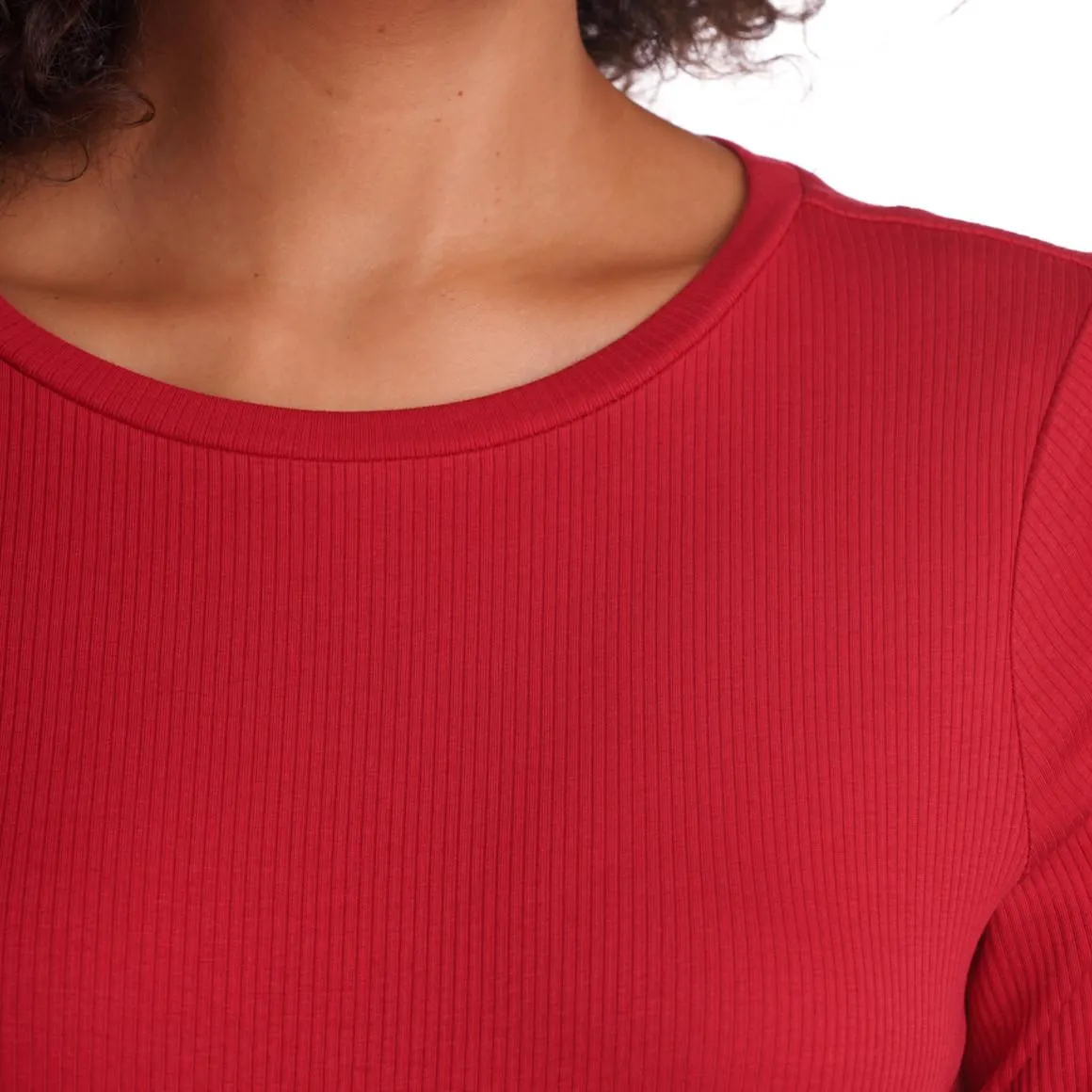 Damen T-Shirt in gerippter Struktur
