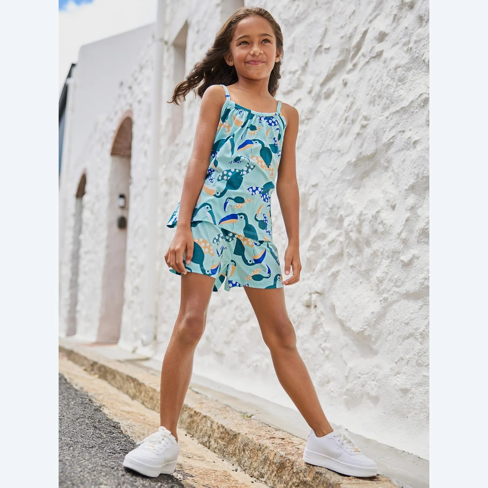 Kinder-Mädchen-Set aus Baumwolle, 3-teilig