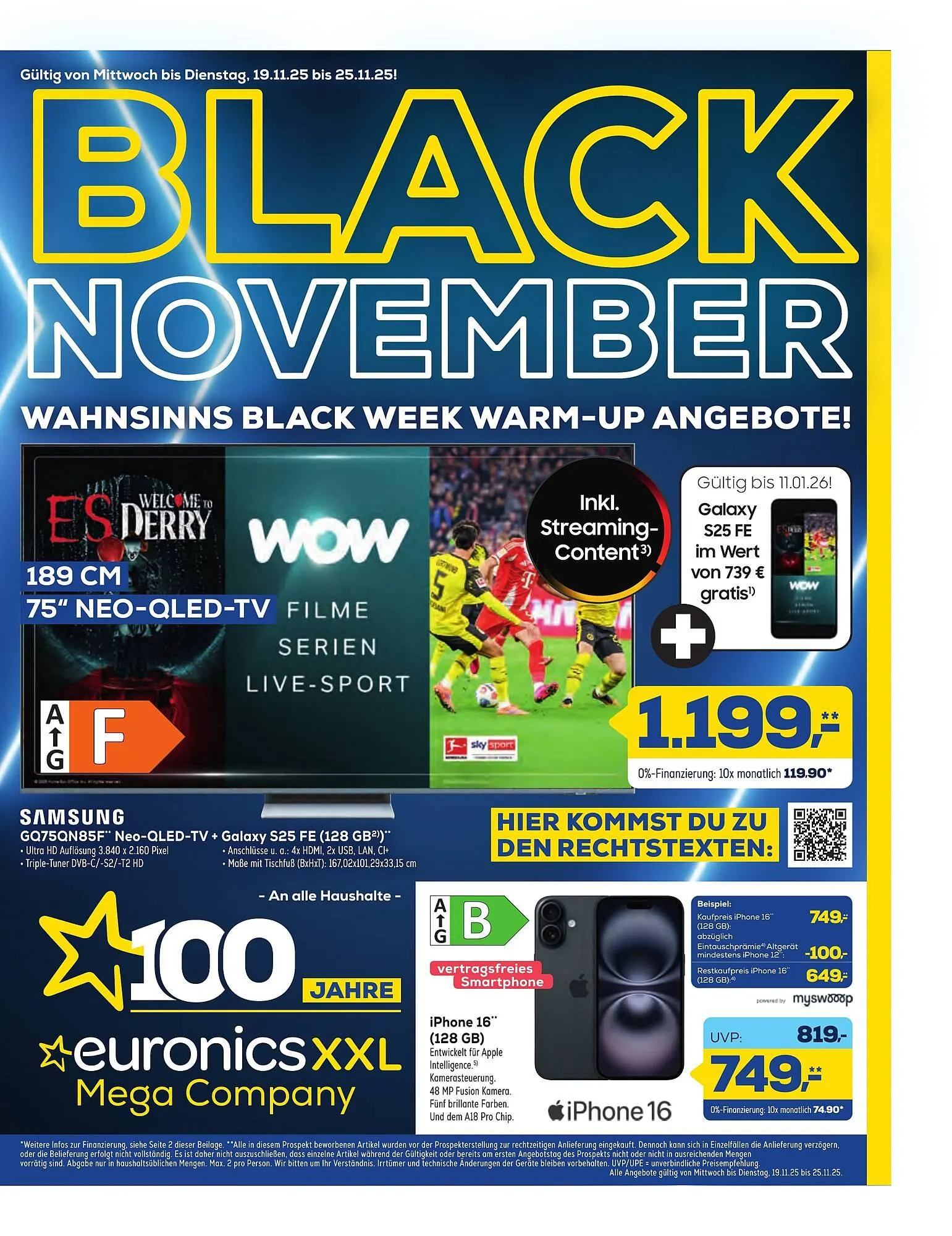 Euronics XXL Prospekt von 19. November bis 25. November 2025 - Prospekt seite 1