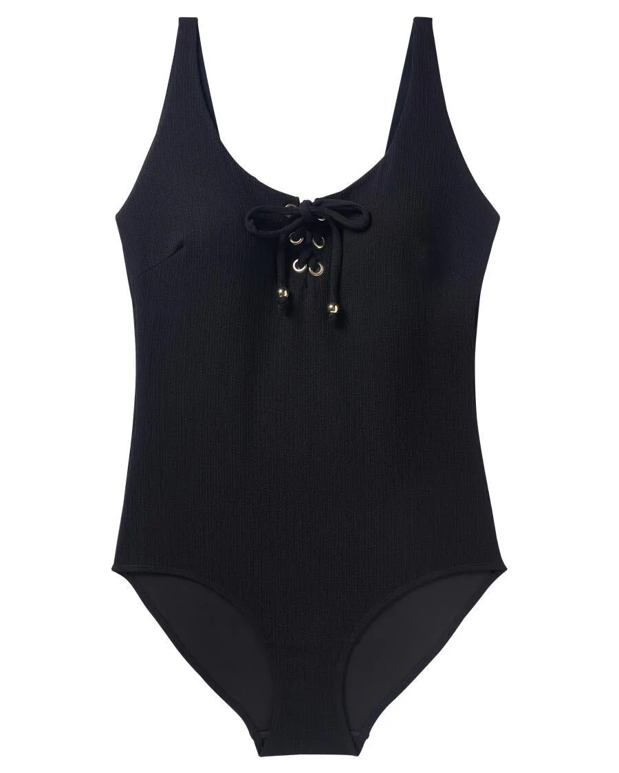 Badeanzug mit Schnürung Janina curved, verstellbare Träger