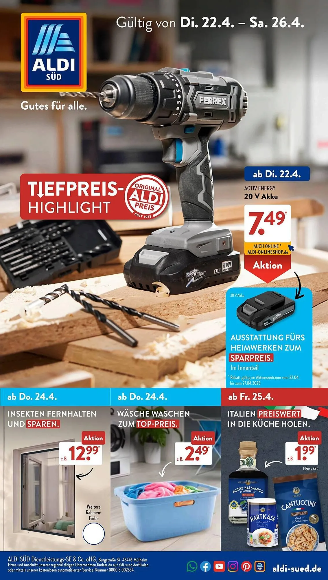 Aldi Süd Prospekt von 22. April bis 27. April 2025 - Prospekt seite 1