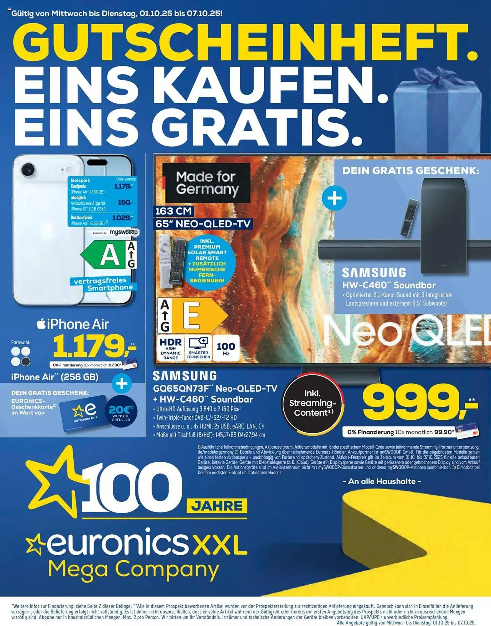 Euronics Prospekt von 1. Oktober bis 7. Oktober 2025 - Prospekt seite 1