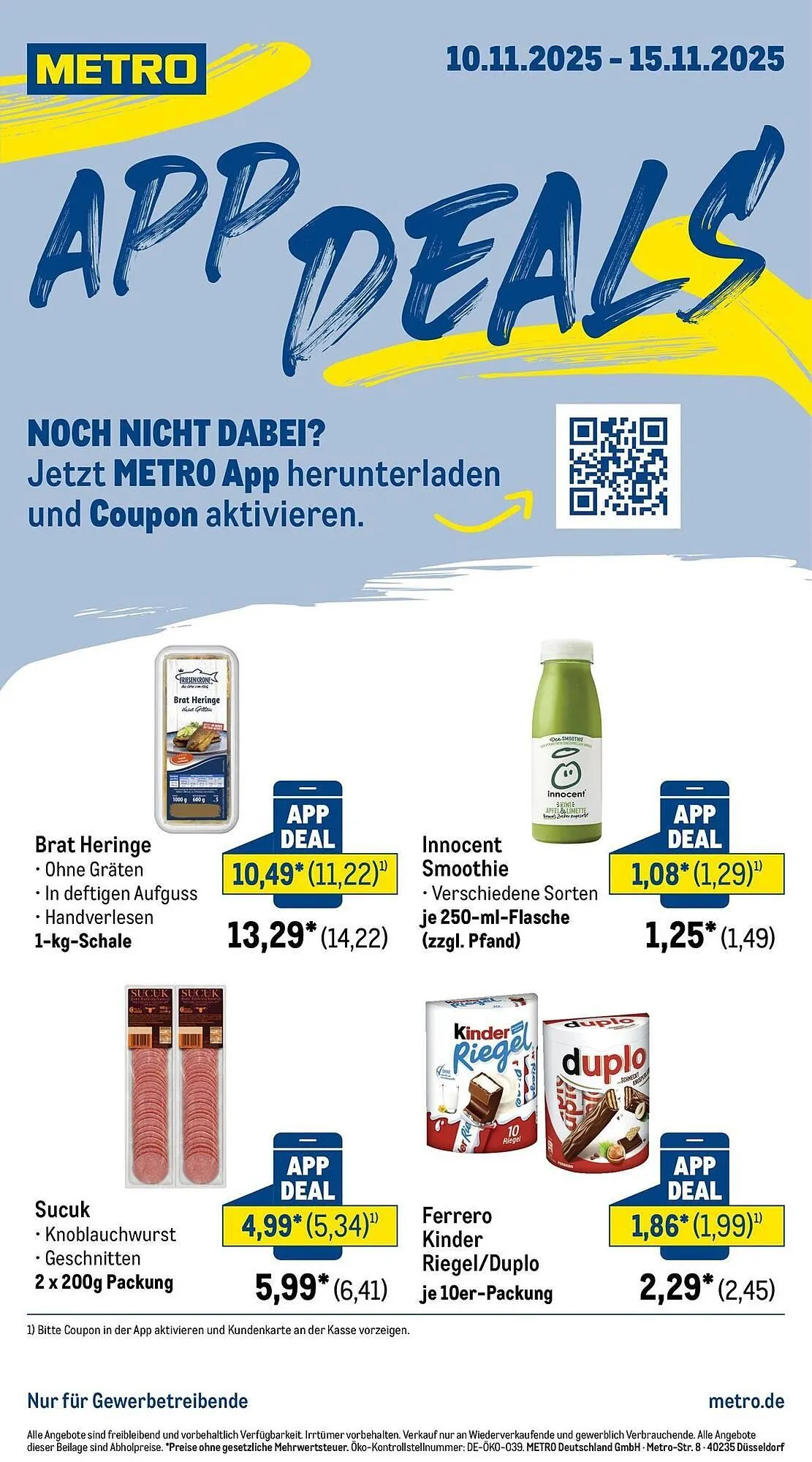 METRO Prospekt von 10. November bis 15. November 2025 - Prospekt seite 1