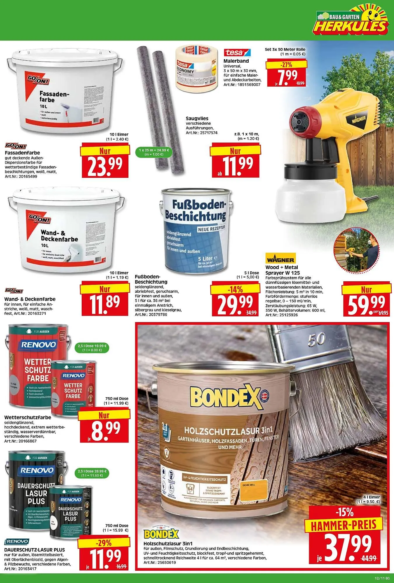 Herkules Baumarkt Prospekt von 16. März bis 21. März 2026 - Prospekt seite 11