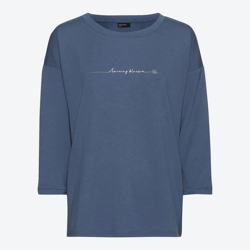 Damen-Langarmshirt mit glänzendem Aufdruck