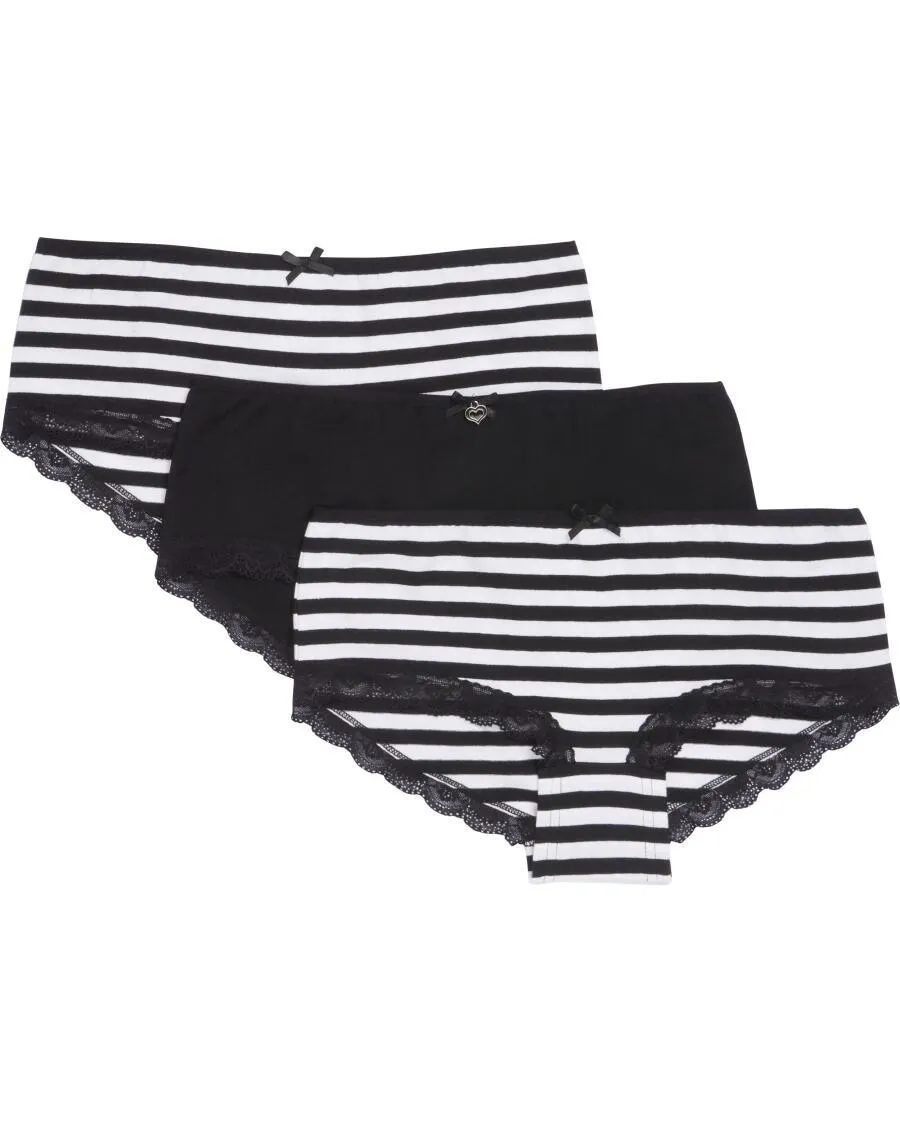 Pantys mit Spitzenkanten 3er-Pack, Janina