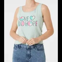 Tanktop mit Schriftzug Janina, Rundhalsausschnitt