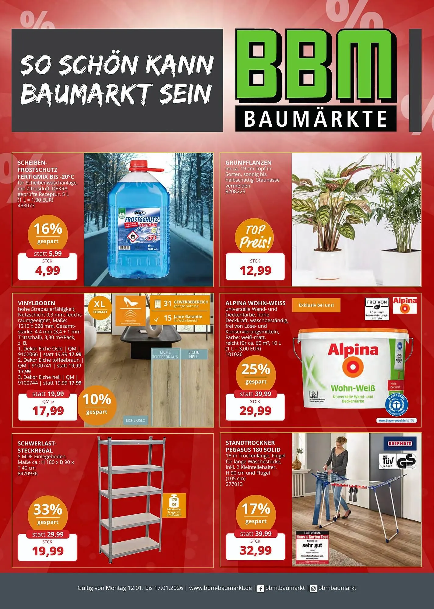 BBM Baumarkt Prospekt von 12. Januar bis 17. Januar 2026 - Prospekt seite 1