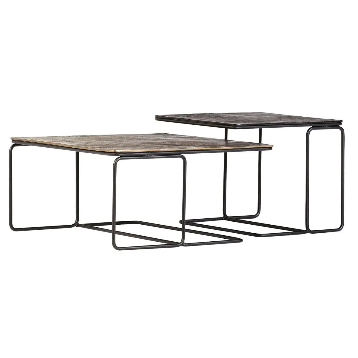 Couchtisch SETH 2-teilig Messing-/ Bronzefarben antik