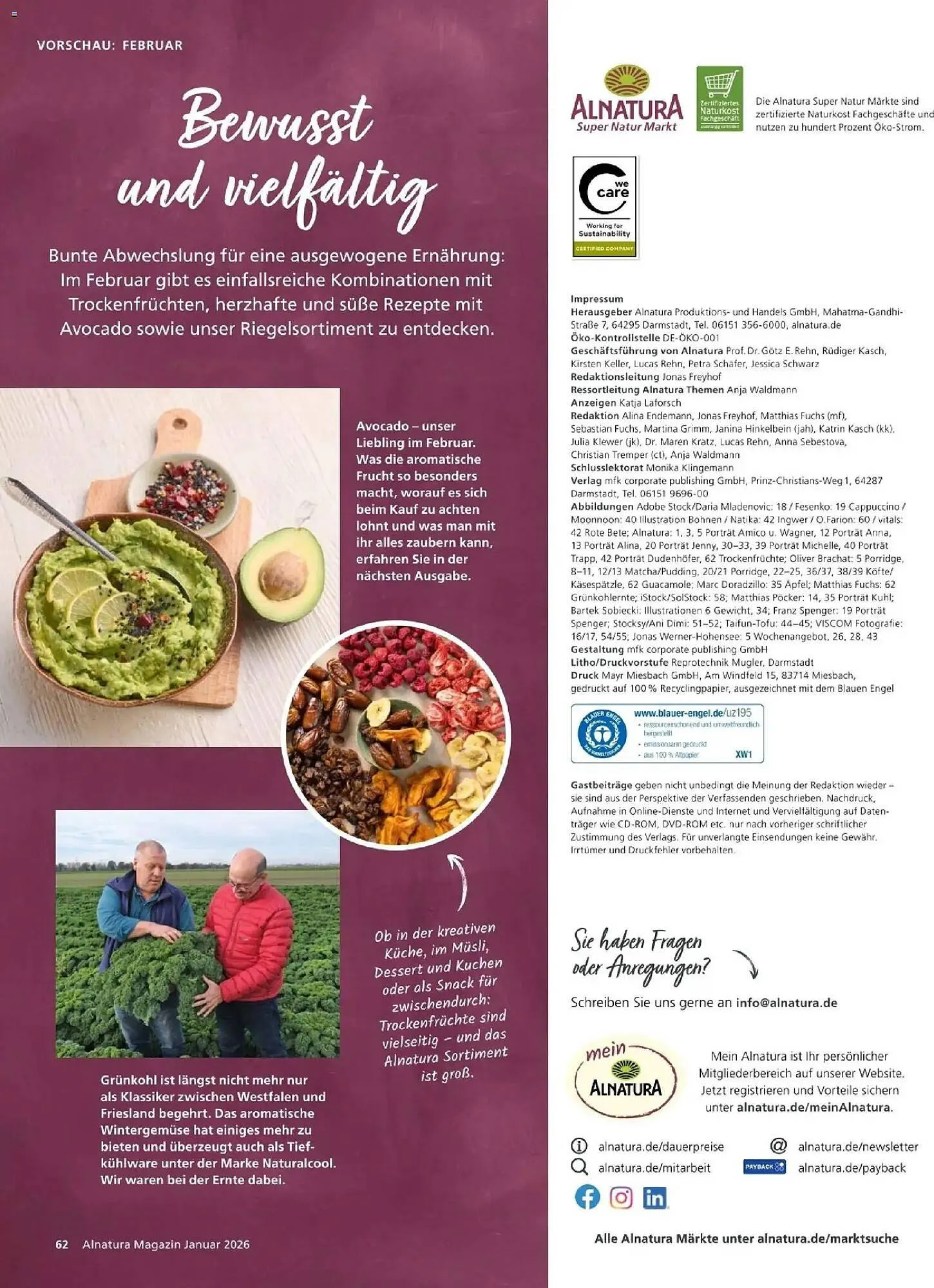 Alnatura Prospekt von 1. Januar bis 31. Januar 2026 - Prospekt seite 66