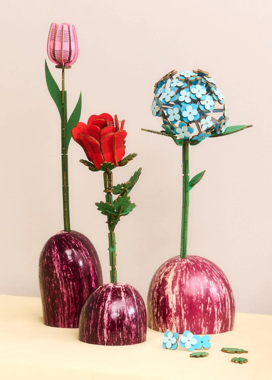 DIY wooden bouquet - 3 pcs