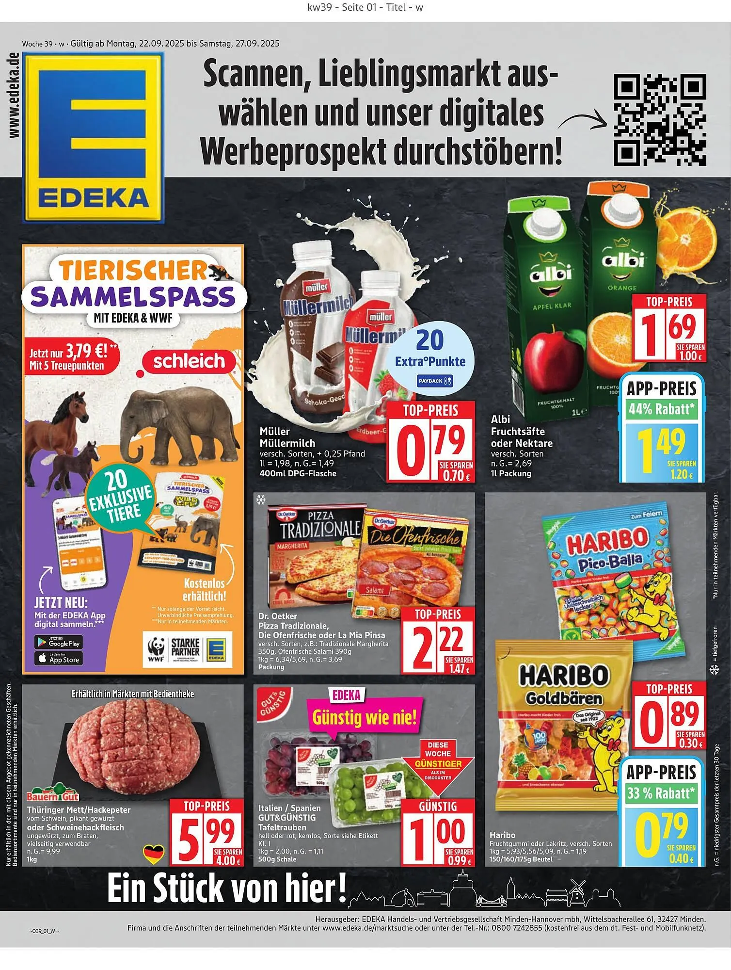 Edeka Prospekt von 22. September bis 27. September 2025 - Prospekt seite 1