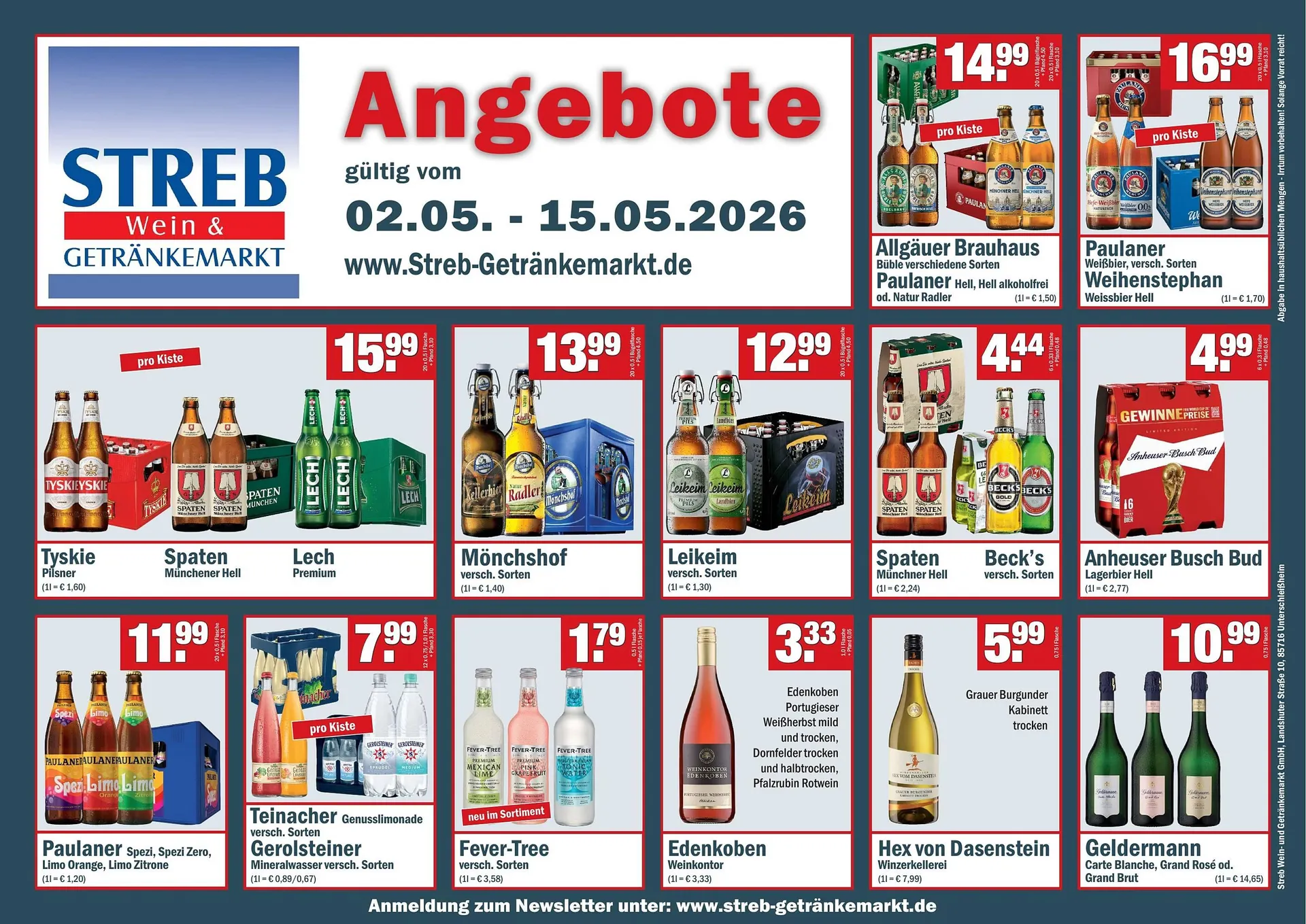 Streb Getränkemarkt Prospekt von 1. Mai bis 15. Mai 2026 - Prospekt seite 1