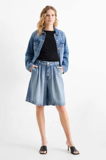 Denim Bermuda shorts - mid-rise waist