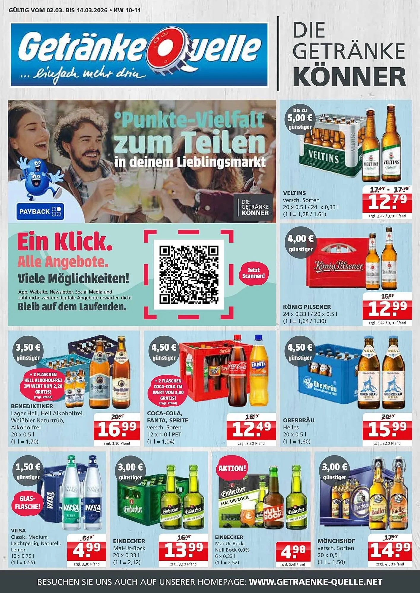 Getränke Quelle Prospekt von 2. März bis 14. März 2026 - Prospekt seite 1