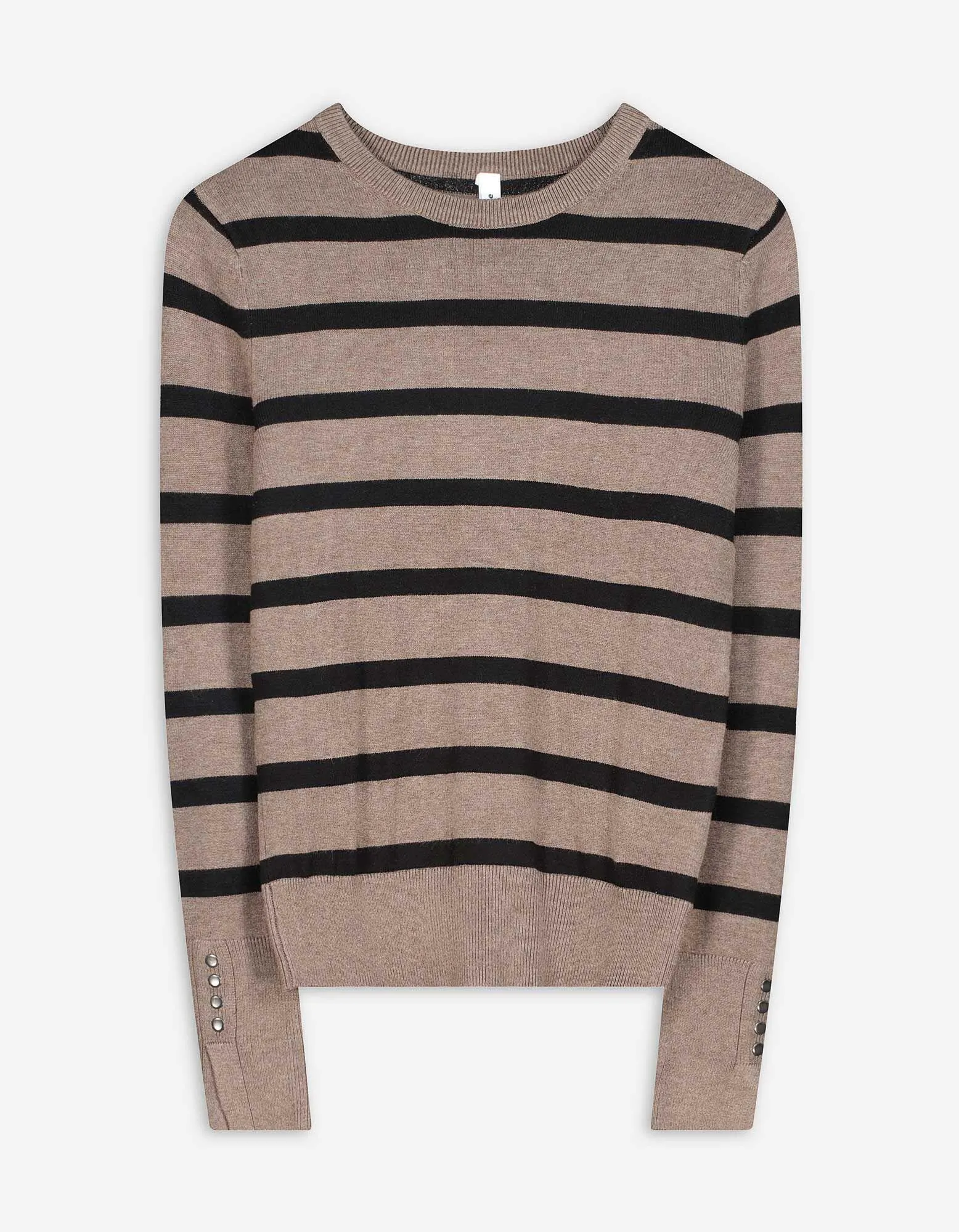 Strickpullover - Zierknöpfe - dunkelgrau