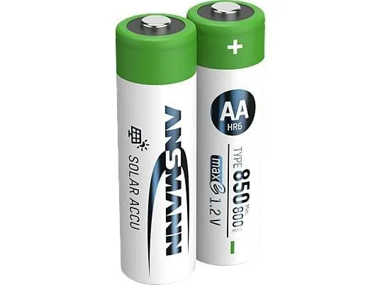 ANSMANN Solar maxE Ni-MH Mignon AA Batterie, Nickel-Metallhydrid, 1.2 Volt, 850 mAh 2 Stück