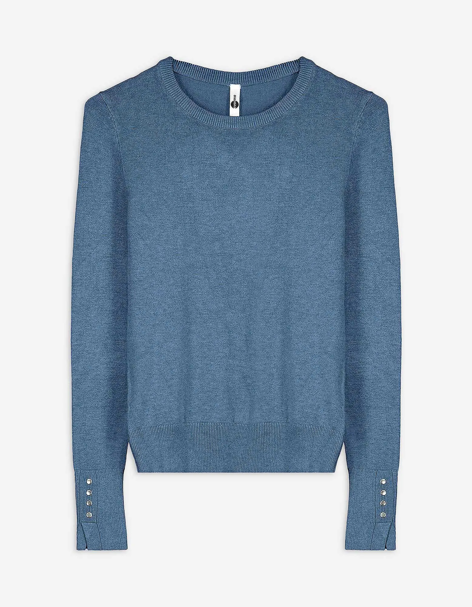 Strickpullover - Zierknöpfe - dunkelblau