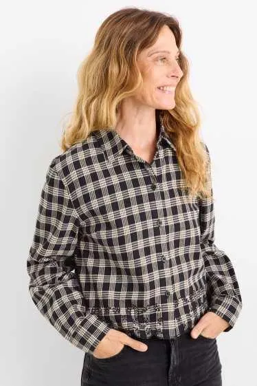 Flannel blouse - check