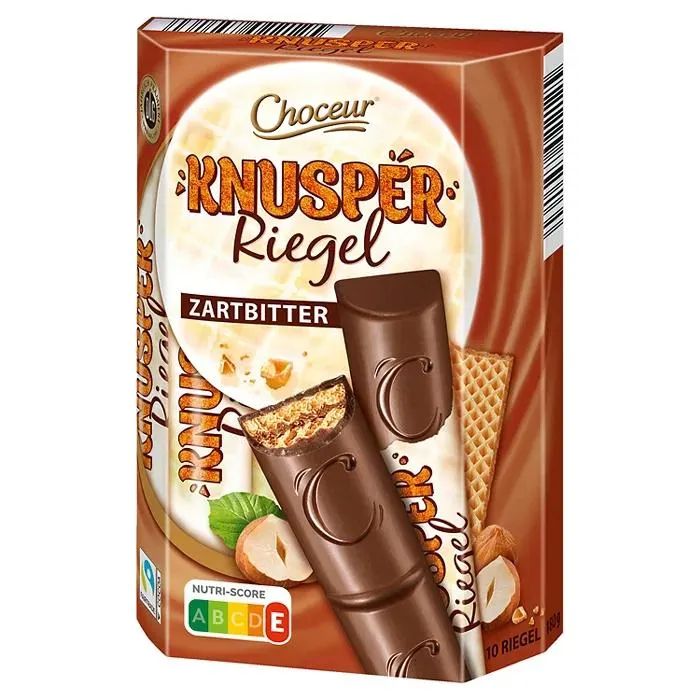 CHOCEUR Schoko-Knusper-Riegel 180 g, Zartbitter