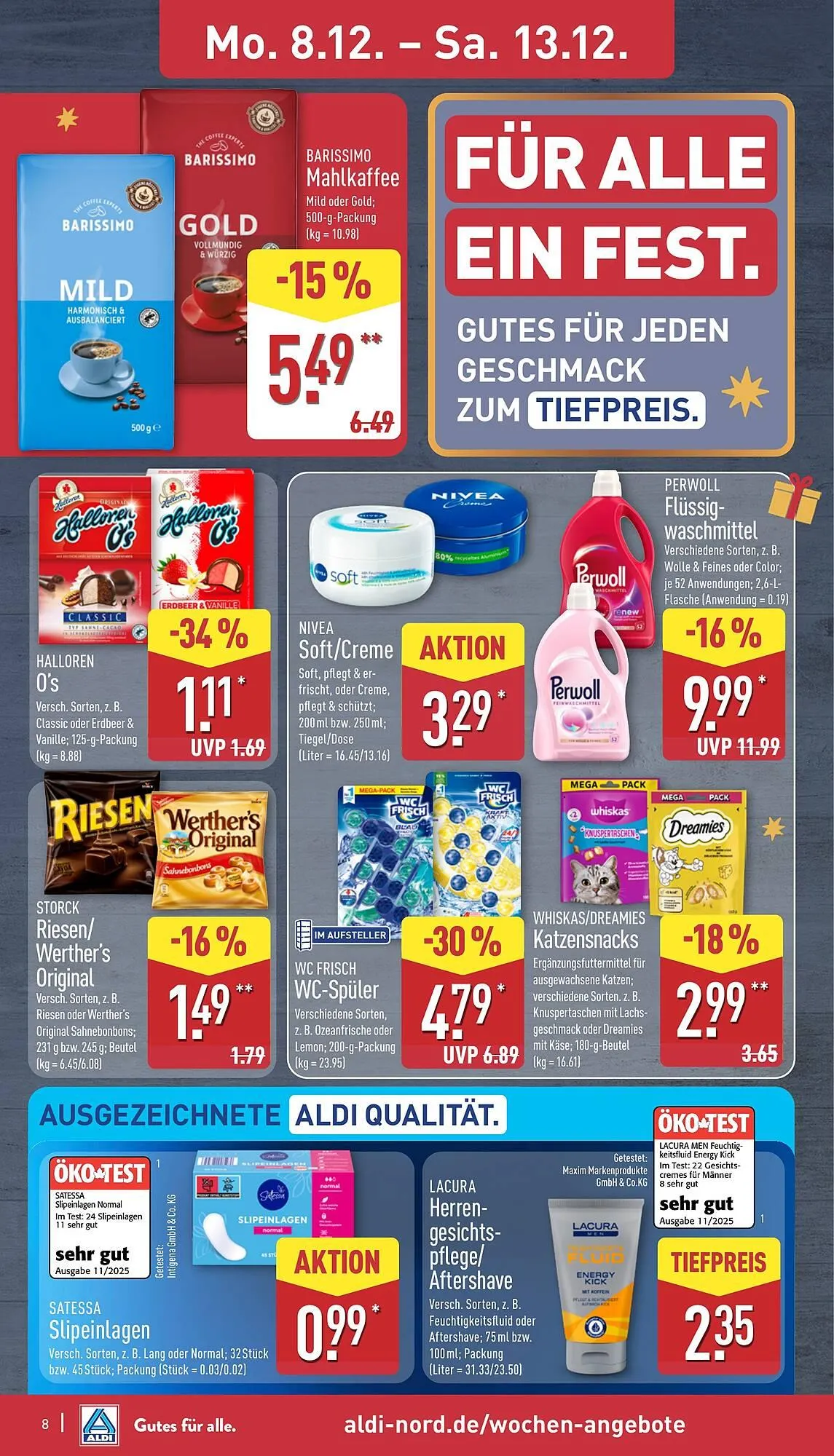Aldi Nord Prospekt von 8. Dezember bis 13. Dezember 2025 - Prospekt seite 8