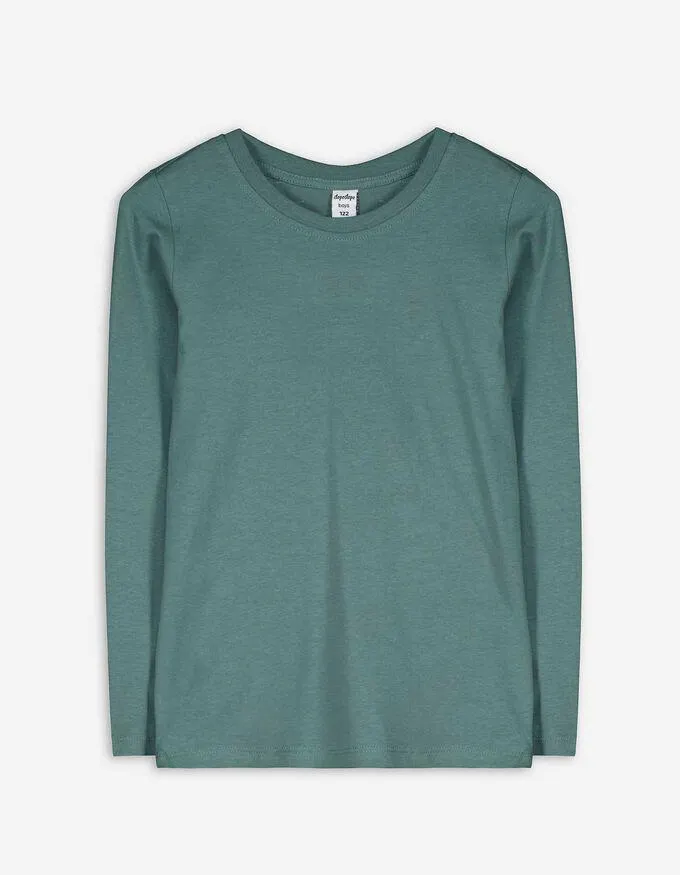 Tričko s dlouhým rukávem - Bavlna - zelena