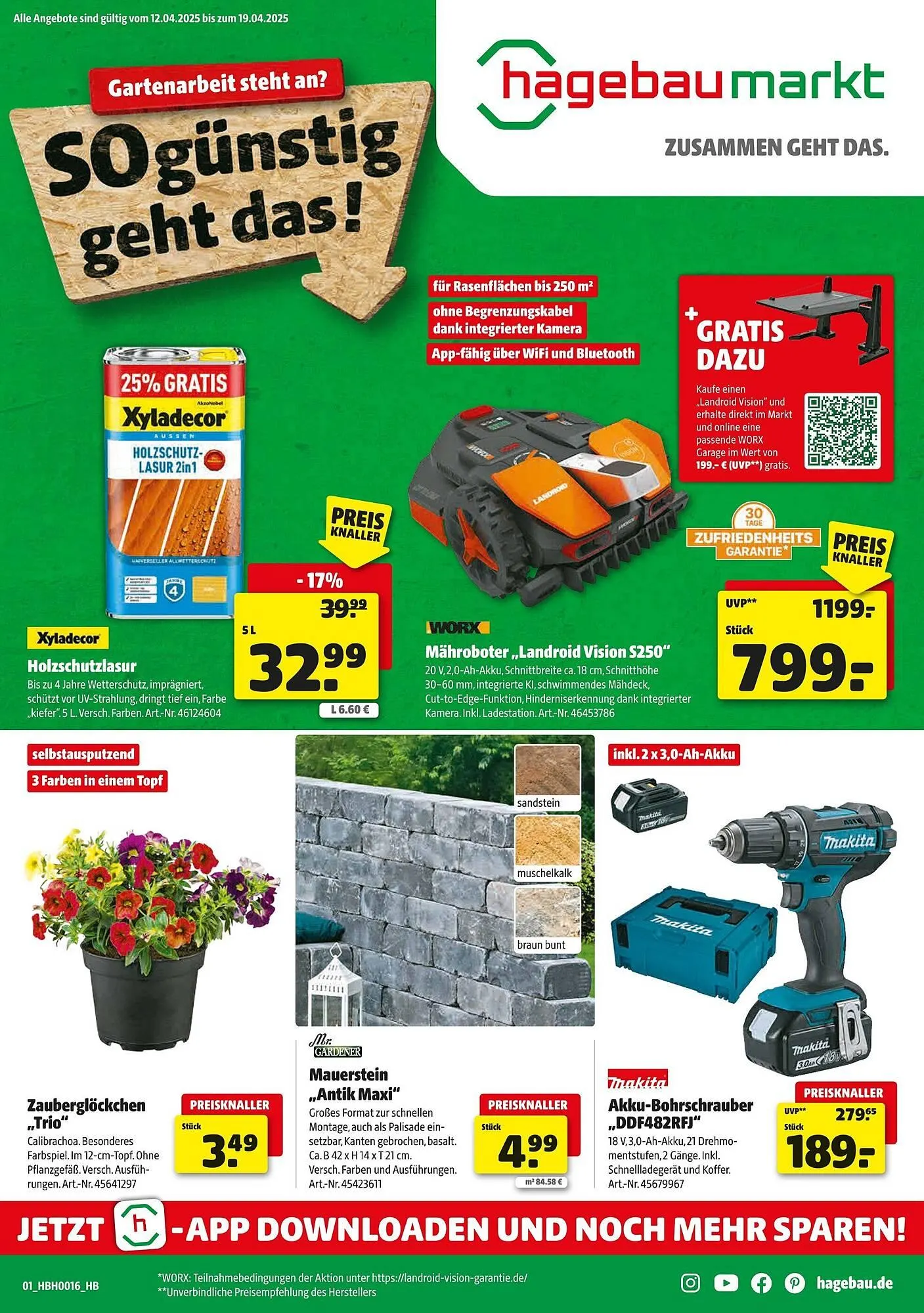 Hagebau Prospekt von 12. April bis 19. April 2025 - Prospekt seite 1