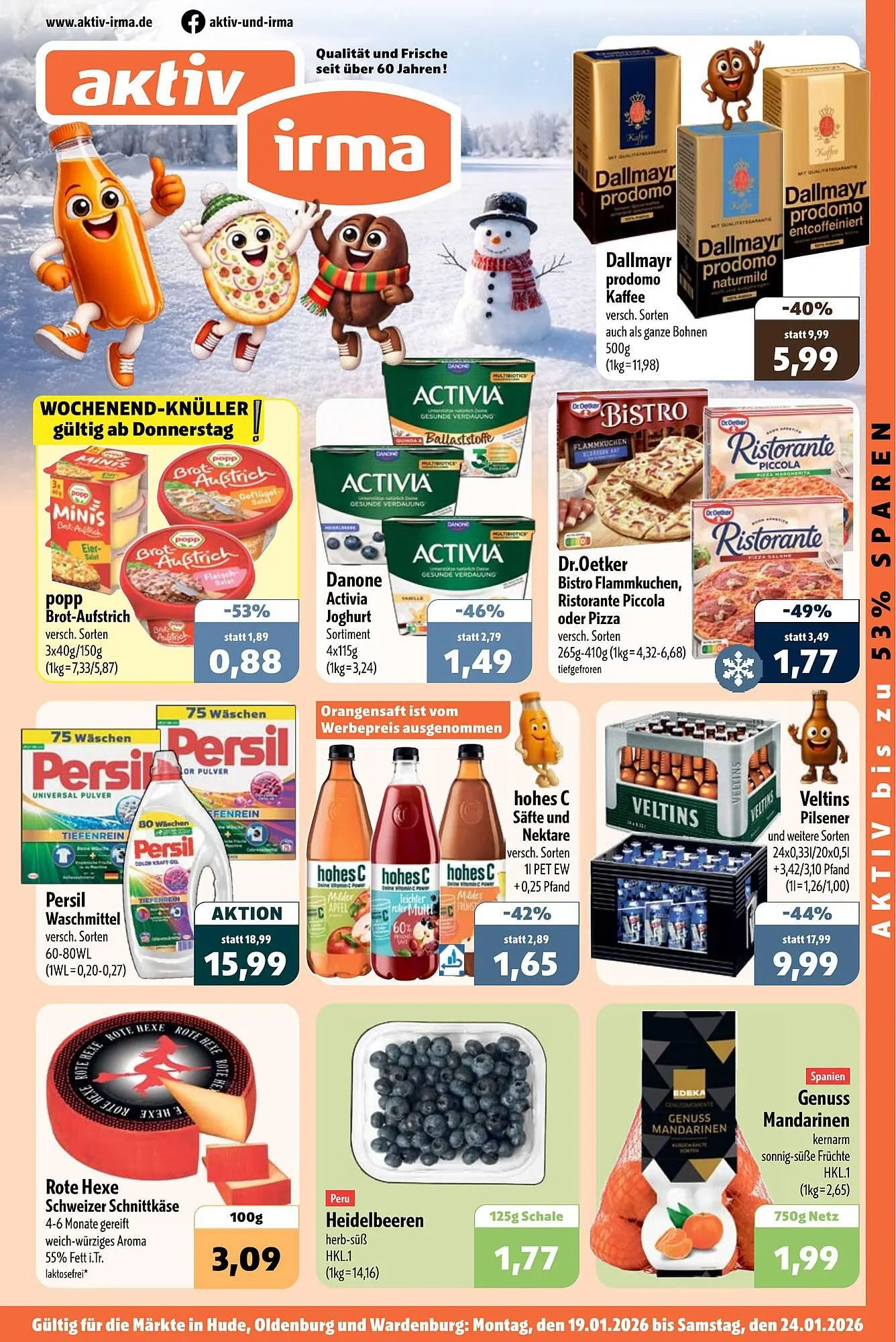 Aktiv Irma Prospekt von 19. Januar bis 24. Januar 2026 - Prospekt seite 1