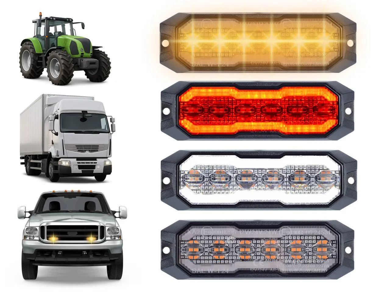 Berger & Schröter | 4er Set LED Front- & Heckblitzer mit Positionslicht weiß/rot