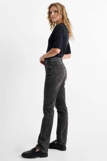 Vintage straight jeans - mid-rise waist - LYCRA®