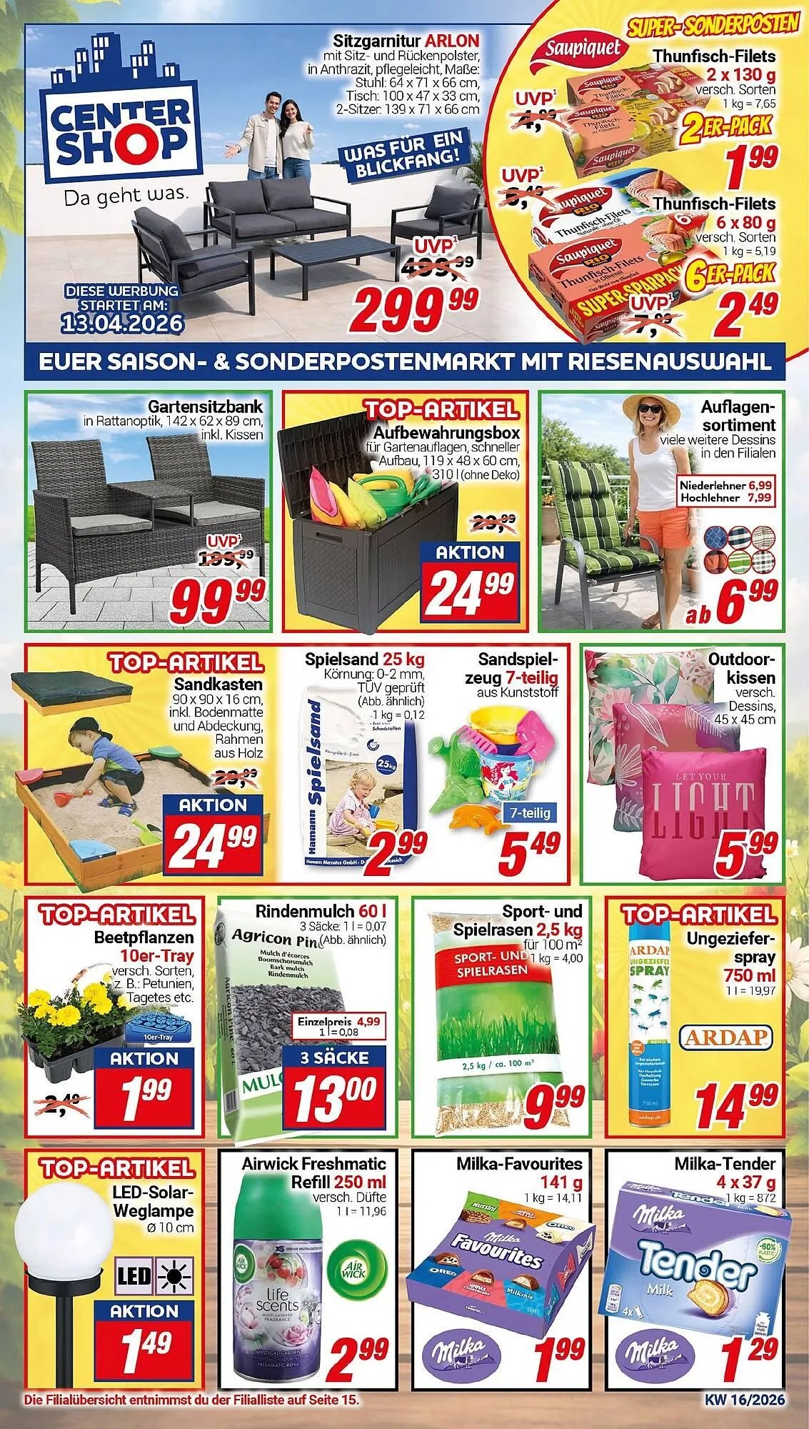 CENTERSHOP Prospekt von 13. April bis 18. April 2026 - Prospekt seite 1