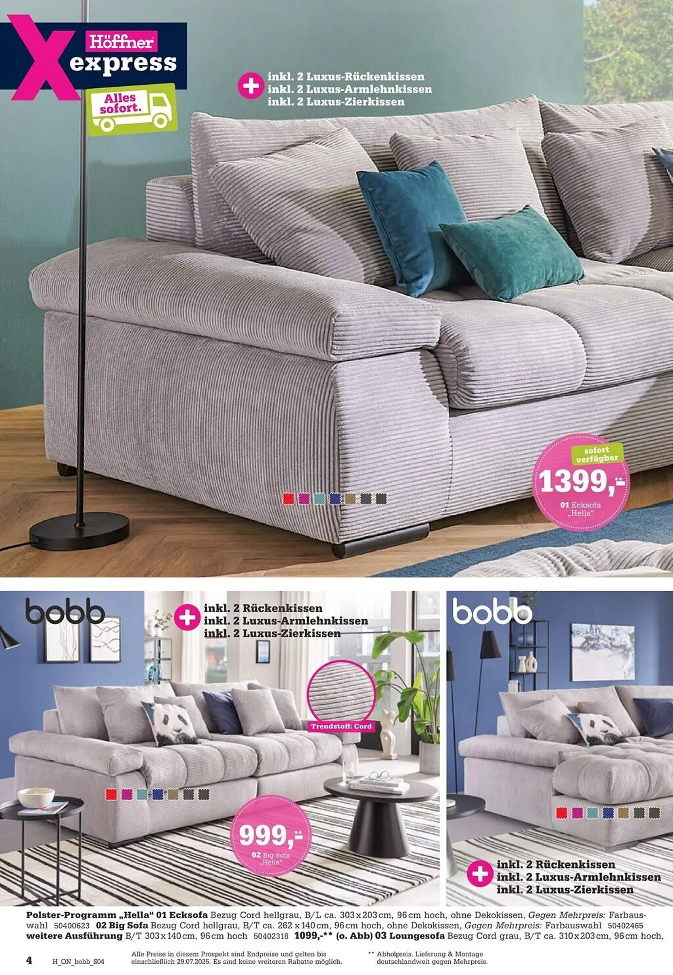 Höffner Prospekt von 16. Juli bis 29. Juli 2025 - Prospekt seite 4