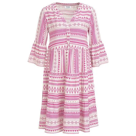 Damen Tunika-Kleid mit Allover-Muster