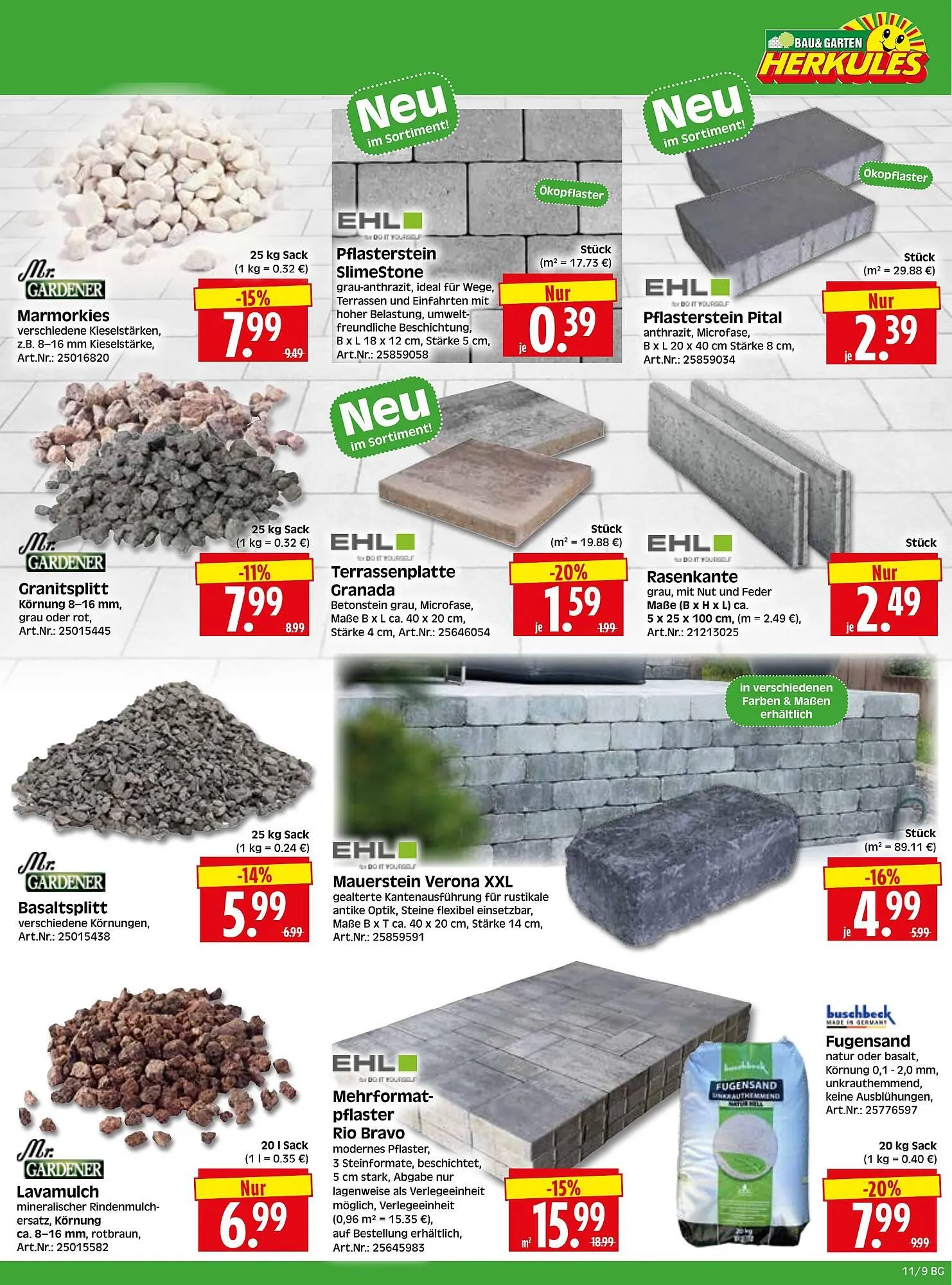 Herkules Baumarkt Prospekt von 9. März bis 14. März 2026 - Prospekt seite 9