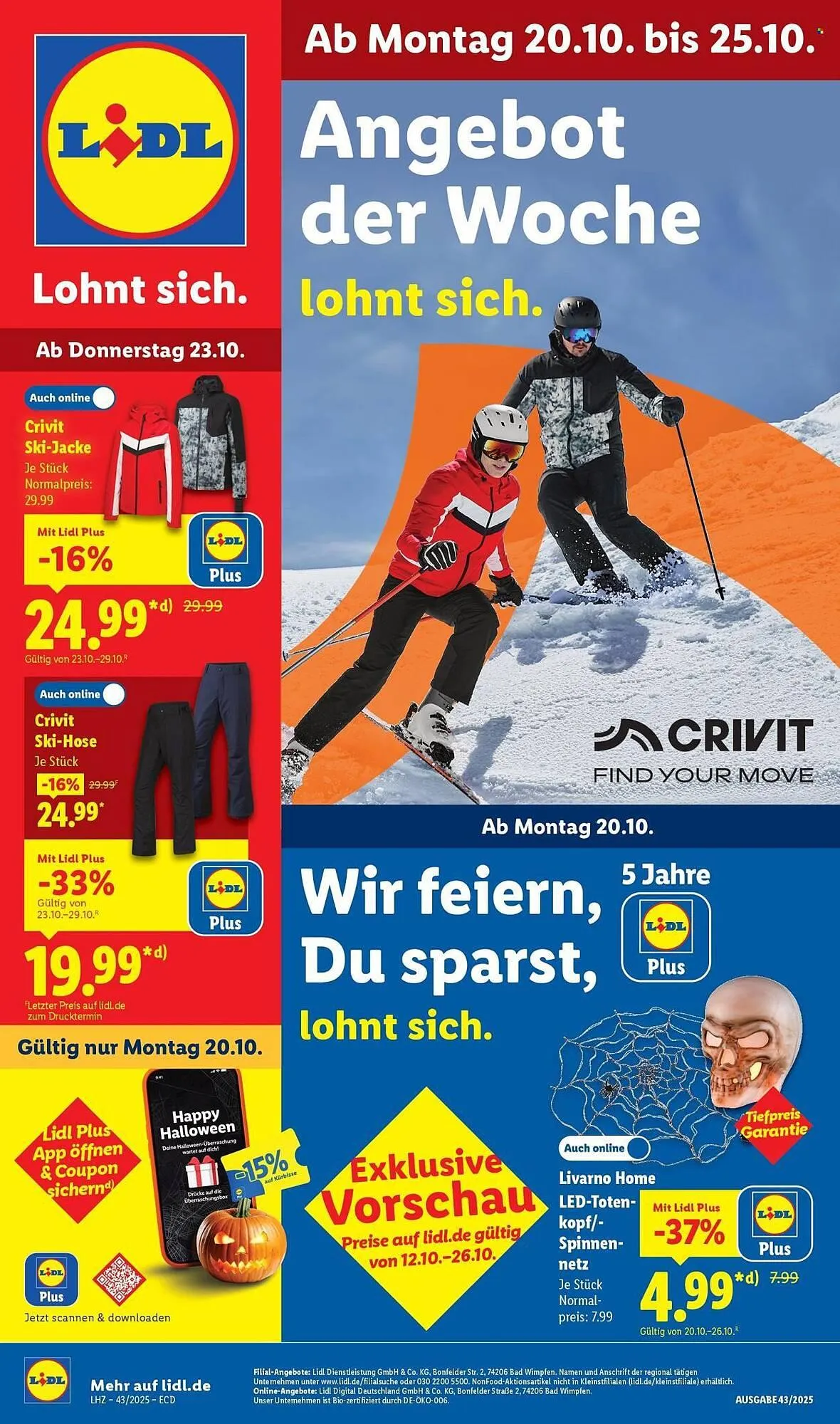 Lidl Prospekt von 20. Oktober bis 25. Oktober 2025 - Prospekt seite 1