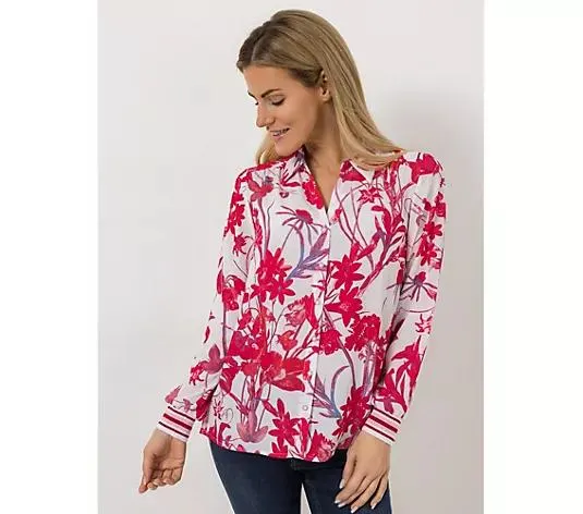 DAWID by Dawid Tomaszewski Bluse, Knopfleiste Strickbündchen figurumspielend