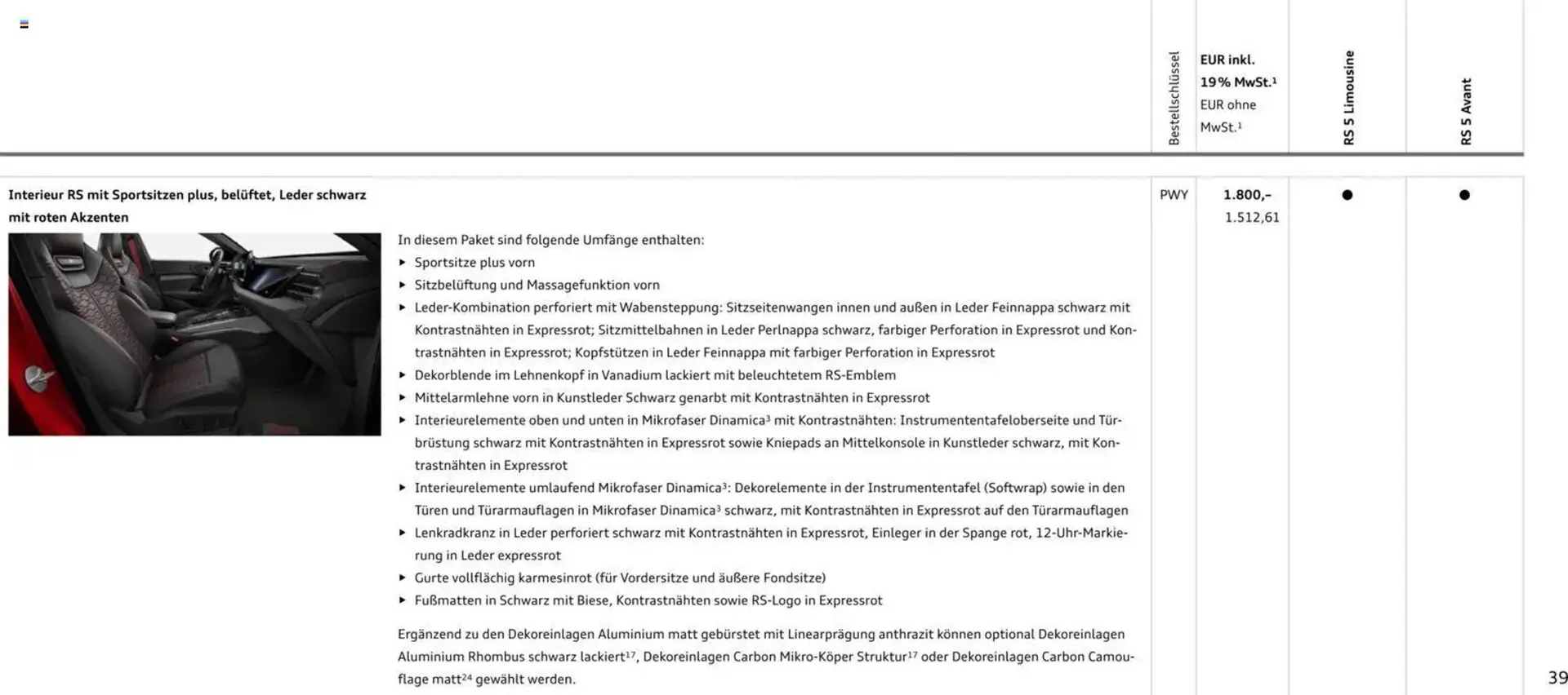 Audi Prospekt von 1. April bis 1. April 2027 - Prospekt seite 39