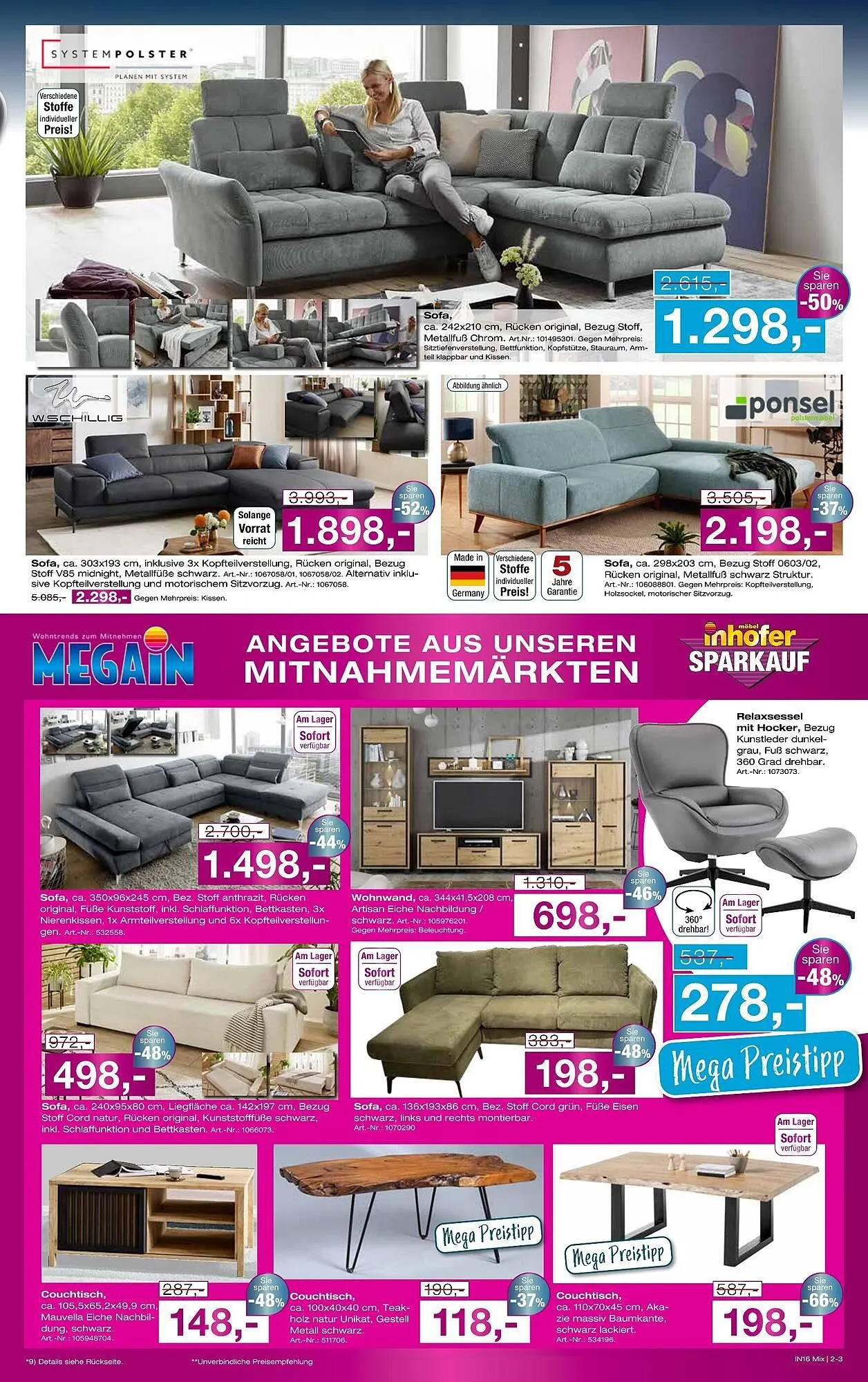 Möbel Inhofer Prospekt von 4. Juni bis 21. Juni 2025 - Prospekt seite 3