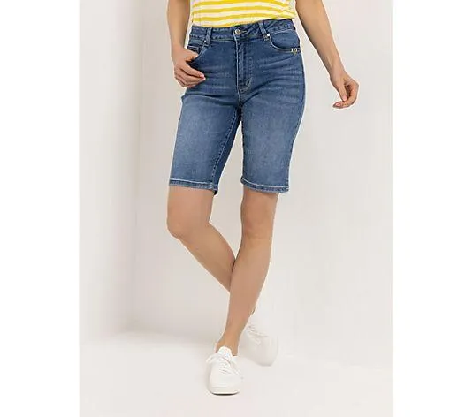 STRANDFEIN Bermuda 5-Pocket Style Logo-Applikation gerades Bein