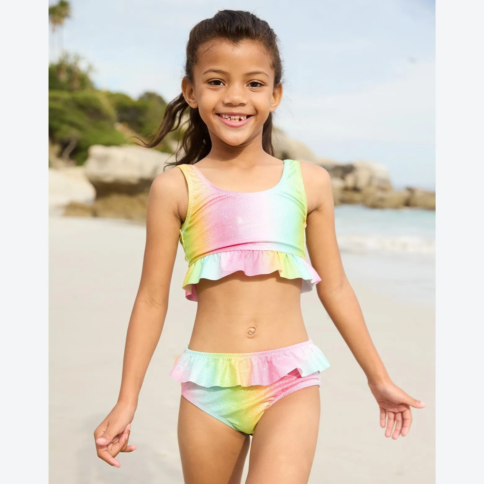 Mädchen-Bikini-Set mit Glitzerprint