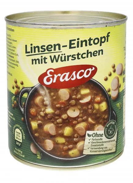 Erasco Linsen-Eintopf mit Würstchen