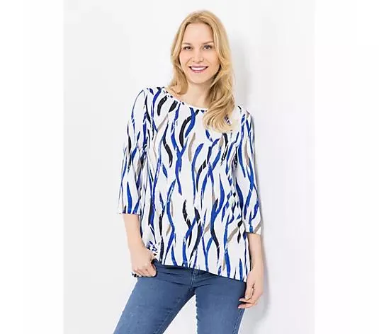 KIM & CO. Shirt, 3/4-Arm Brazil Knit Jersey Rundhalsausschnitt figurumspielend