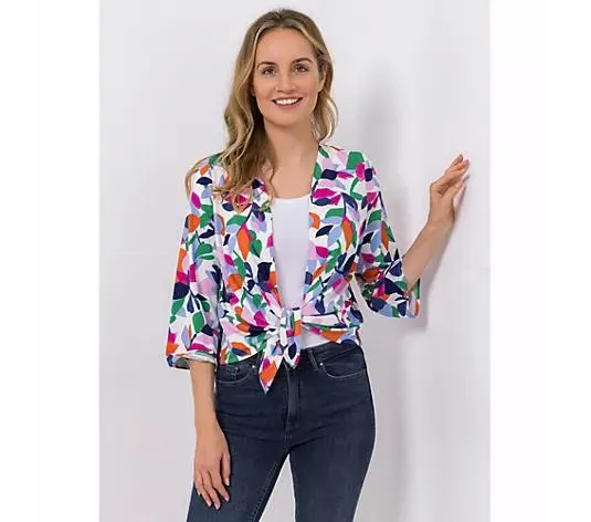 KIM & CO. Bolero, 3/4-Arm Deluxe Brazil Knit offene Front figurumspielend