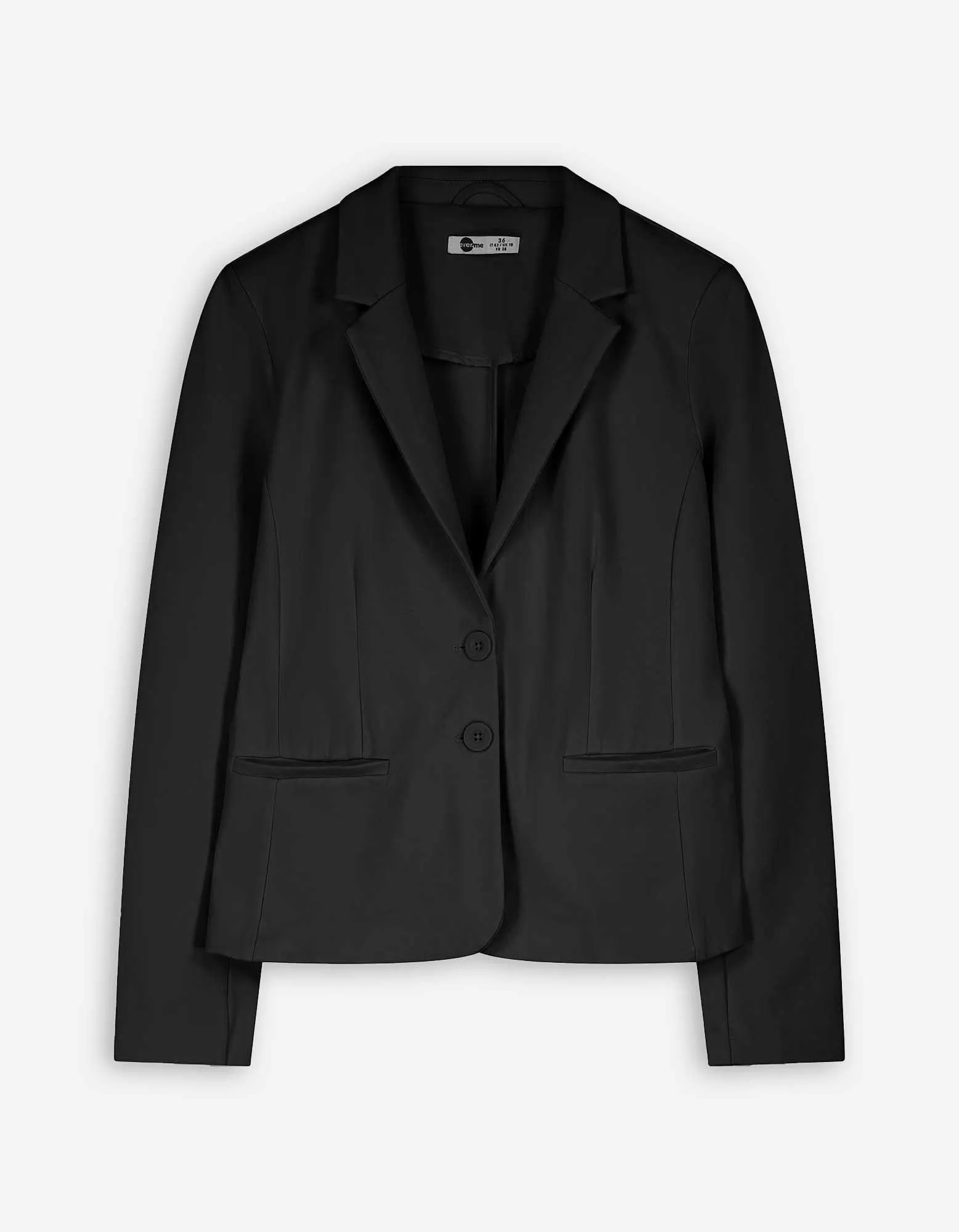 Blazer - V-Ausschnitt - schwarz